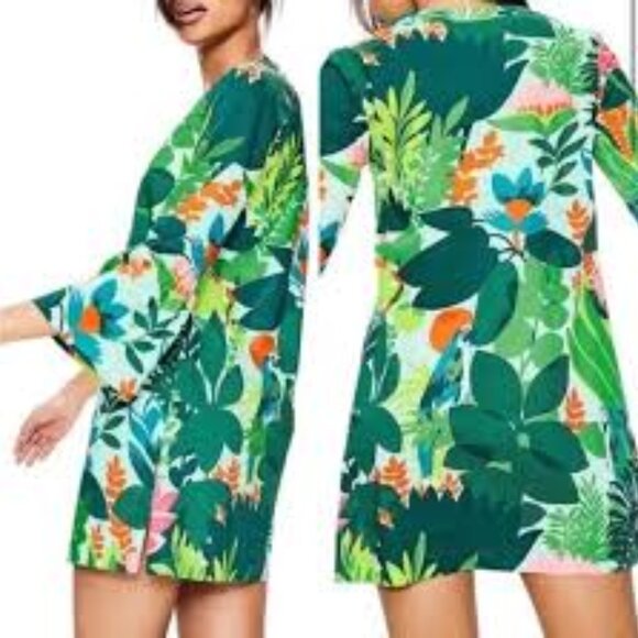 Boden Jodie Tropical/Parrot Print Tunic Top/Dress/Swim Coverup - Picture 1 of 10
